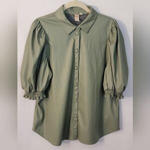 Anthropologie Dolan Left Coast Collection Faux Leather Top Size M